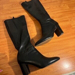 classic black leather knee high boots READ DESCRIPTION
